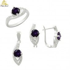 Gümüş zirkon taşlı set